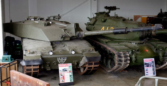 Two tanks inside the museum
