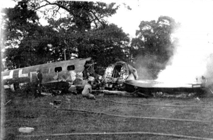 Crashed German fighter